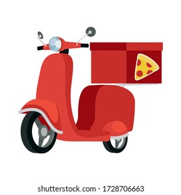 delivery pizza motorcycle isolated icon vector illustration design