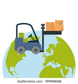 Delivery and planet  design, vector illustration