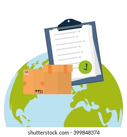 Delivery and planet  design, vector illustration
