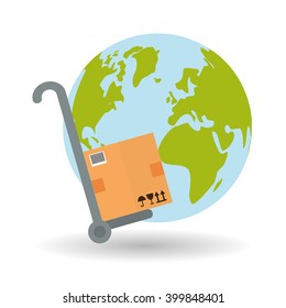 Delivery and planet  design, vector illustration, vector illustration