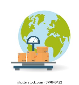Delivery and planet  design, vector illustration