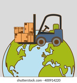 Delivery and planet  design, vector illustration