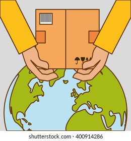 Delivery and planet  design, vector illustration