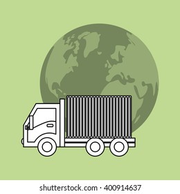 Delivery and planet  design, vector illustration