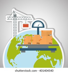 Delivery and planet  design, vector illustration