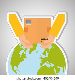 Delivery and planet  design, vector illustration