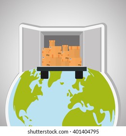 Delivery and planet  design, vector illustration