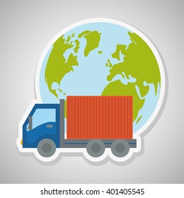 Delivery and planet  design, vector illustration