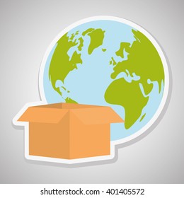 Delivery and planet  design, vector illustration, vector illustration