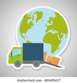 Delivery and planet  design, vector illustration