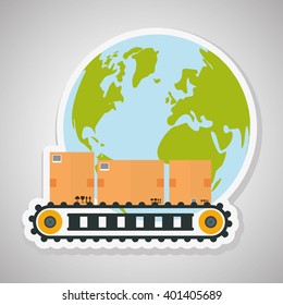 Delivery and planet  design, vector illustration