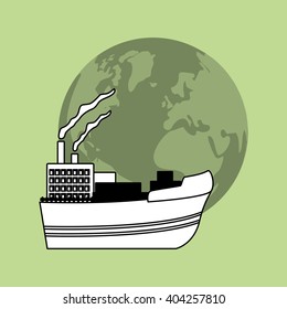 Delivery and planet  design, vector illustration