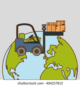 Delivery and planet  design, vector illustration