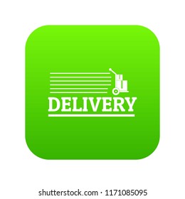 Delivery post icon green vector isolated on white background