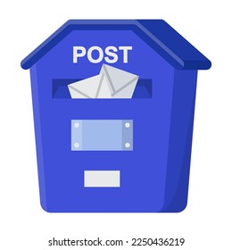 Delivery or post office mailbox with envelopes and newspapers vector illustration. Postal indoor element isolated on white background. Mail, express delivery service concept