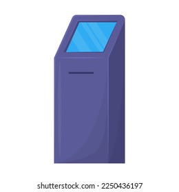 Delivery or post office modern terminal for scheduling an electronic queue vector illustration. Postal indoor element isolated on white background. Mail, express delivery service