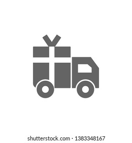 Delivery, present, shipping, truck icon. Element of simple transport icon. Premium quality graphic design icon. Signs and symbols collection icon for websites
