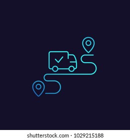 delivery process icon, linear