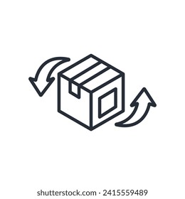 icono de proceso de entrega. vector.Curso editable.Signo de estilo lineal para uso de diseño web,logotipo.Ilustración de símbolo.