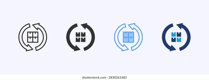 Delivery Proses Icon Set Multiple Style Collection Illustration