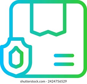 Delivery protection delivery services icon with blue and green gradient outline style. delivery, package, courier, box, shipping, service, order. Vector Illustration