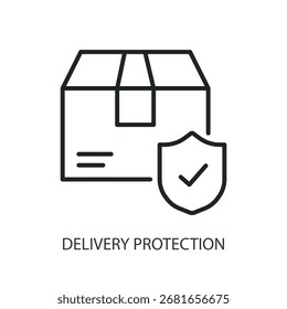 Iconos de vectores de línea delgada de protección de entrega.