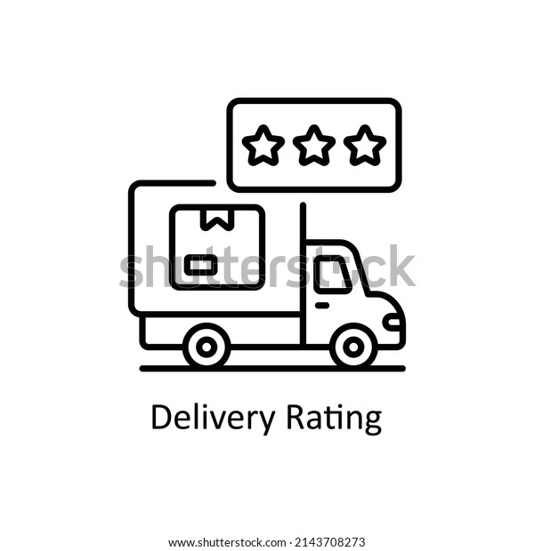 Delivery Rating vector outline icon for web
isolated on white background EPS 10
file