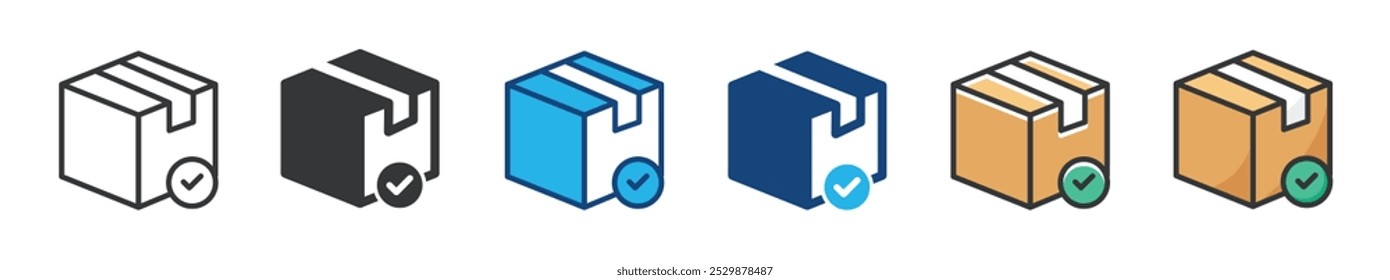Entrega recibida multi serie estilo iconos de colección. Icono mínimo y Ilustración vectorial de símbolos