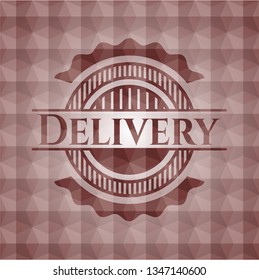 Delivery red geometric badge. Seamless.