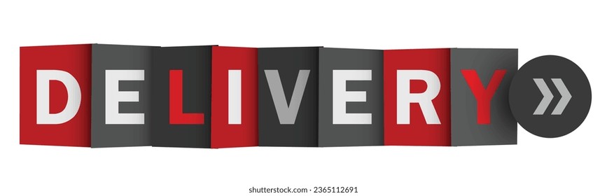 DELIVERY red and gray vector web button