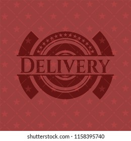Delivery red icon or emblem