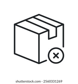 Delivery rejected thin line icons. Perfect pixel on transparent background
