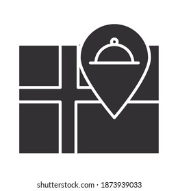 delivery restaurant gps location map pin vector illustration silhouette icon
