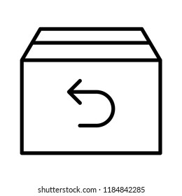 Delivery return icon in trendy flat style isolated on grey background. Website pictogram. Internet symbol for your web site design, logo, app, UI. Vector illustration, EPS10.