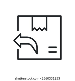 Delivery return thin line icons. Perfect pixel on transparent background