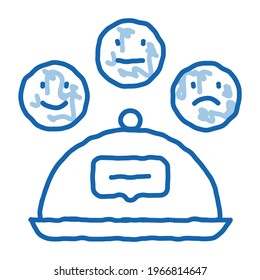 vector de icono de esbozo de revisión de entrega. Signo de revisión de entrega de arte de la línea de doodle azul dibujado a mano. ilustración de símbolo aislado