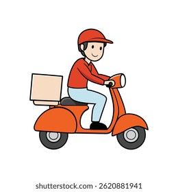 Ilustração do vetor do homem do passeio da entrega