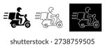 Delivery rider on scooter speeding with package