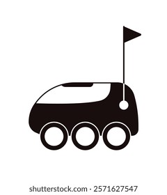 Delivery robot icon. Black and white silhouette of future technology. 