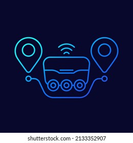 delivery robot icon, linear design