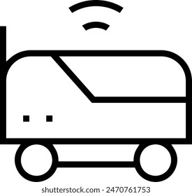 delivery robot icon. Thin linear style design isolated on white background