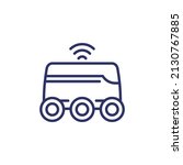 delivery robot line icon on white