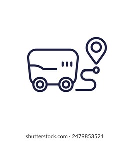 delivery robot line icon, vector