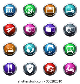 Delivery round glossy web icon set