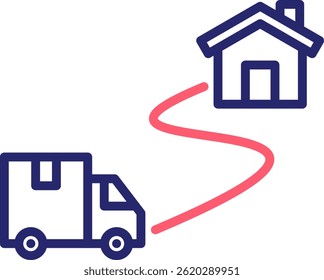 Delivery Route Icon Color Vector Illustration