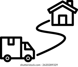 Ilustração do Vetor de Linha do Ícone do Roteiro de Entrega