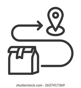 Delivery Route Icon Lineal Style Vector Illustration