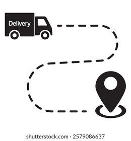 Delivery Route Icon - Logistics and Package Tracking