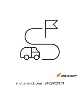Delivery Route icon vector illustration. Delivery Route symbol isolated on white background