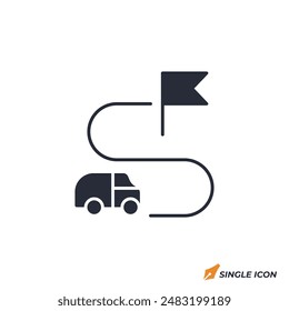 Icono de Ruta de entrega Ilustración vectorial. Símbolo de ruta de entrega aislado sobre fondo blanco